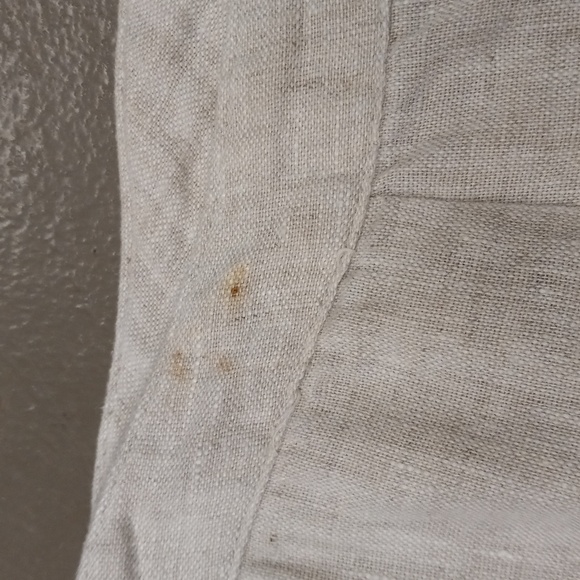 **VINTAGE**CRISTIAN TRAPANI OATMEAL COLORED 100% LINEN CAPRIS WITH POCKETS - Picture 15 of 16